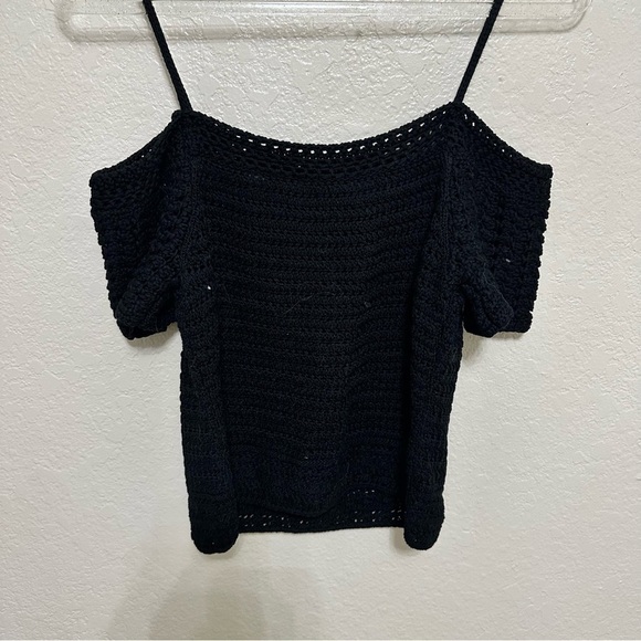 VINCE Cold-Shoulder Crochet-Knit Cotton Top size S - Picture 5 of 14